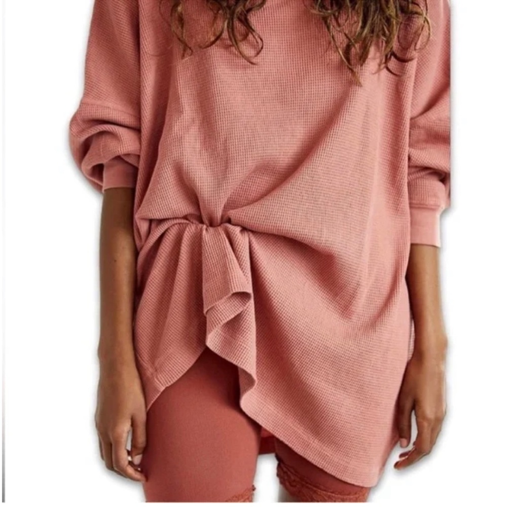 Free People Lavender Waffle Thermal Long Sleeve Top Size XS Intimately Free - Picture 2 of 11